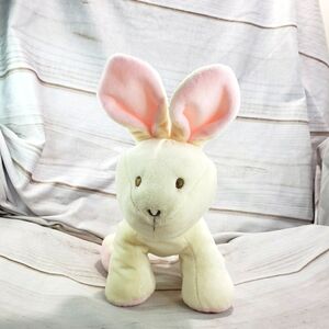 Kellytoy Rabbit Velour Rattle Plush Toy Crinkle Ears Cream Pink 8 Inch 2018